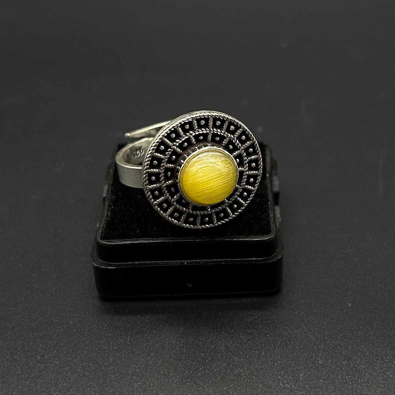 925 Sterling Silver Yellow Gemstone Ring 925 Sterling Silver Adjustable Ring 925 Sterling Silver  Gemstone Ring Bridal Ring Wedding Ring