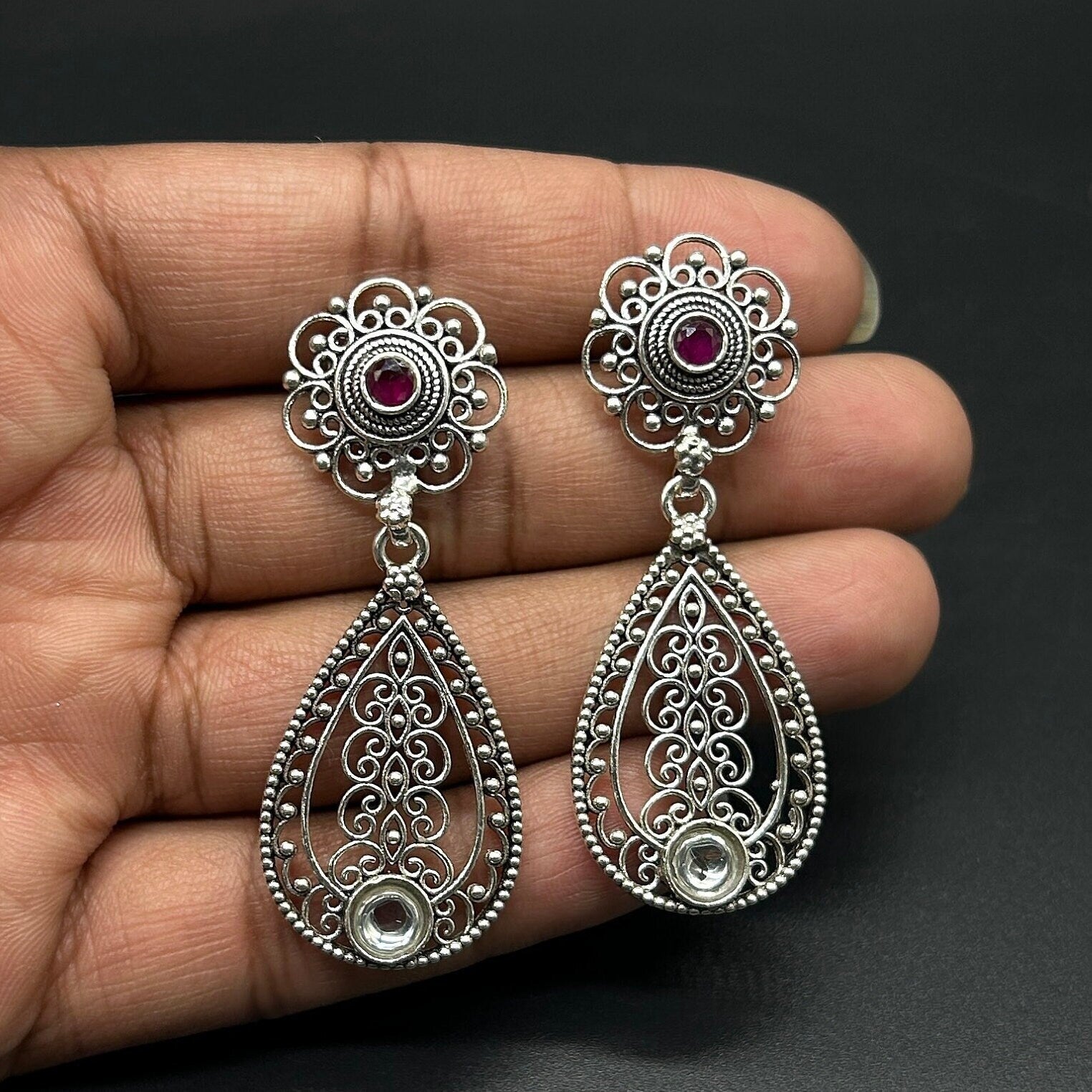 925 Sterling Silver Gemstone Earing