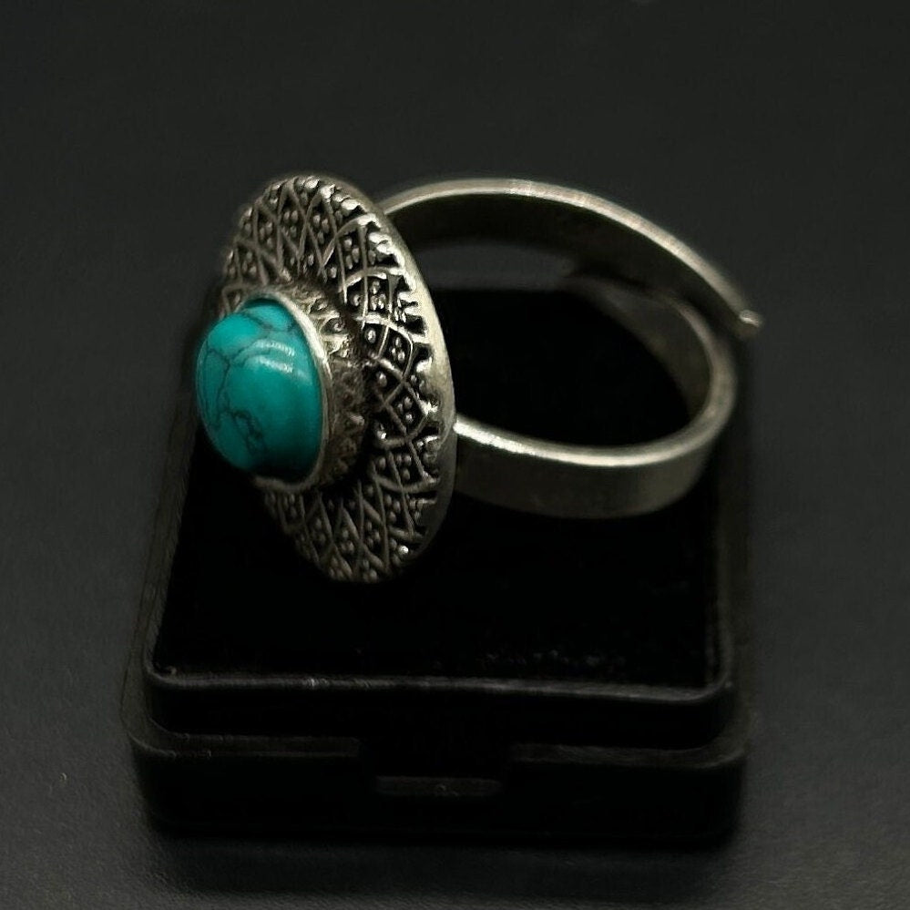925 Sterling Silver Turquoise Ring 925 Sterling Silver Adjustable Ring Sterling Silver Ring Gemstone Ring Bridal Ring Wedding Ring
