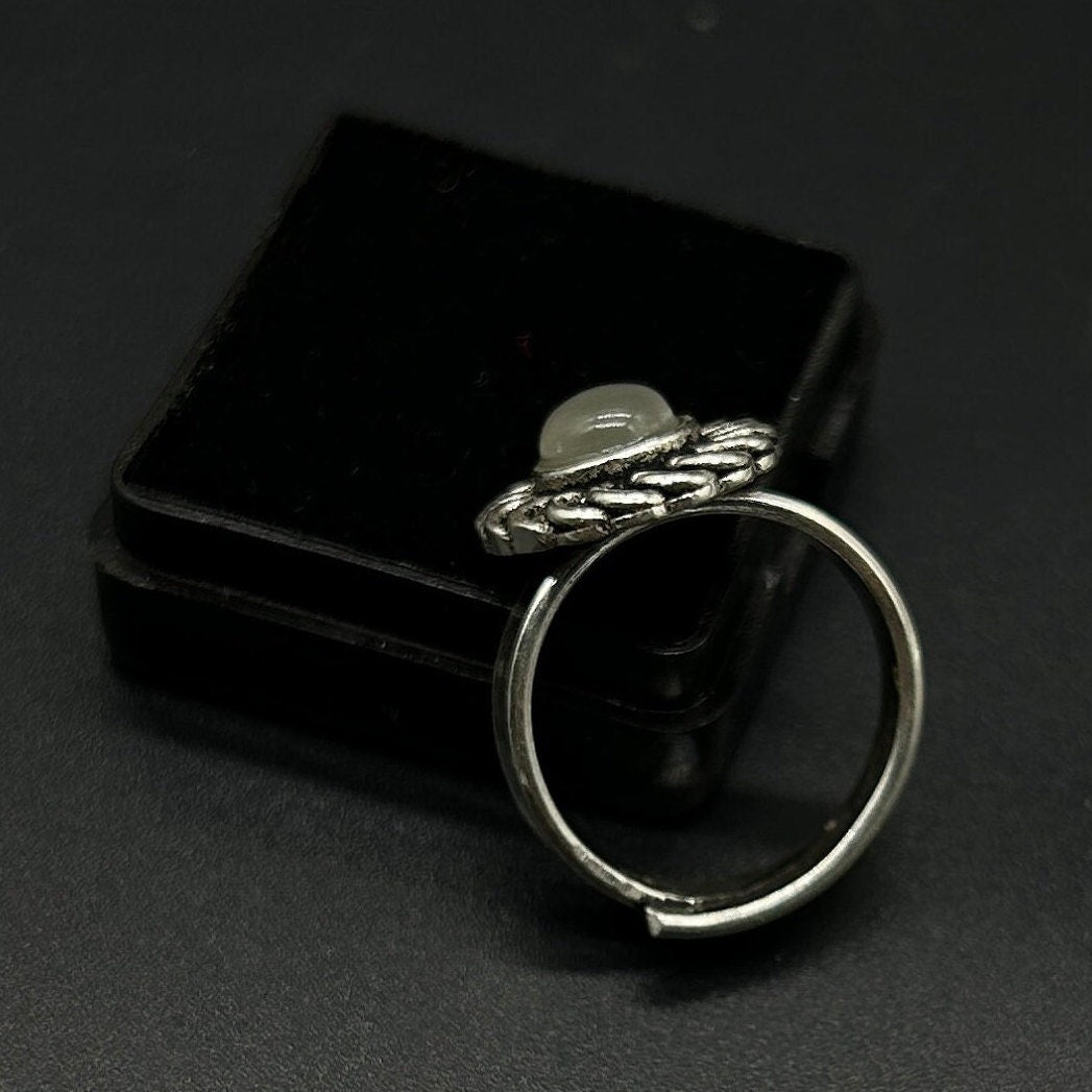 925 Sterling Silver Gray Gemstone Ring 925 Sterling Silver Adjustable Ring 925 Sterling Silver  Gemstone Ring Bridal Ring Wedding Ring