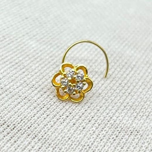 18 Carat Gold Nose Pin / Gold Nose Ring / Gold Wire Nose Ring