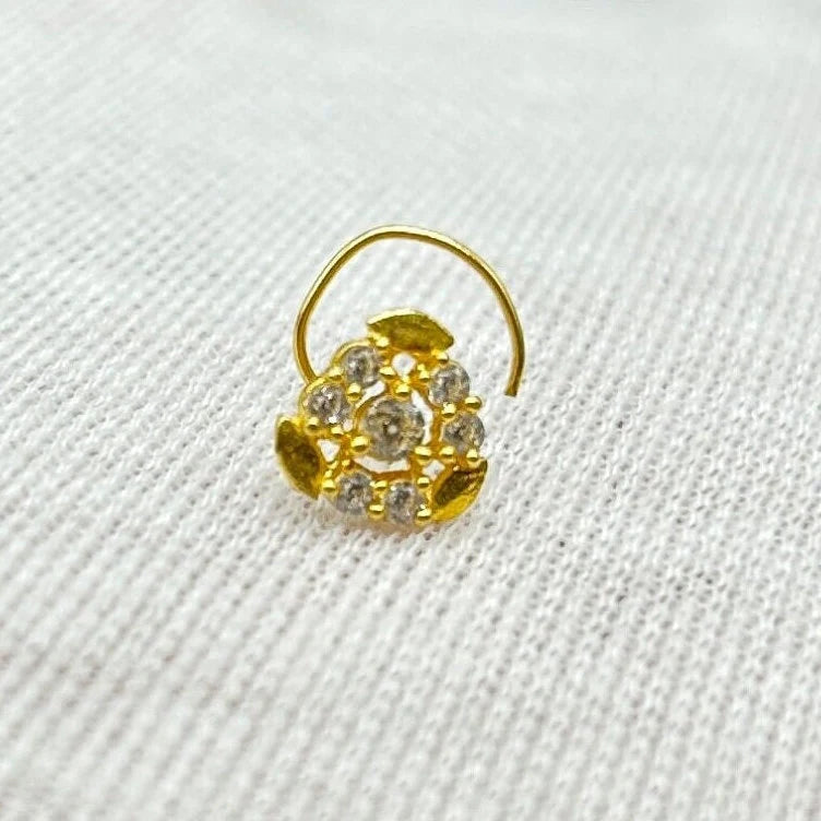 18 Carat Gold Nose Pin / Gold Nose Ring / Gold Wire Nose Ring