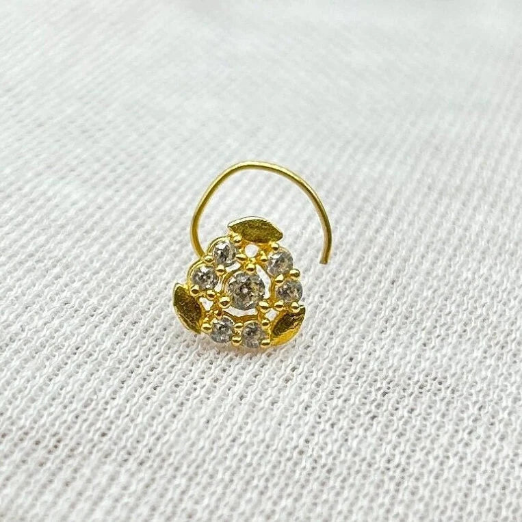 18 Carat Gold Nose Pin / Gold Nose Ring / Gold Wire Nose Ring