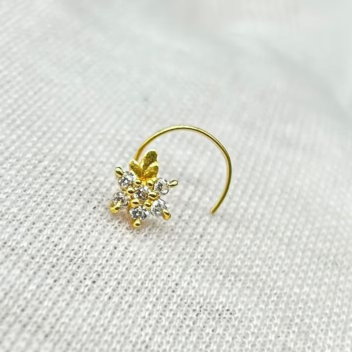 18 Carat Gold Nose Pin / Gold Nose Ring / Gold Wire Nose Ring