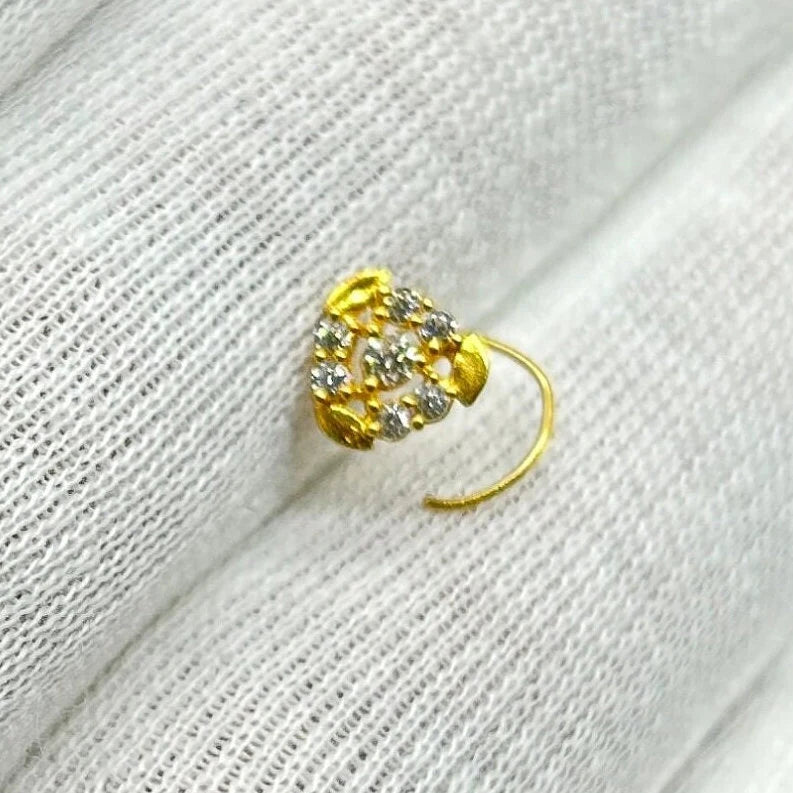18 Carat Gold Nose Pin / Gold Nose Ring / Gold Wire Nose Ring