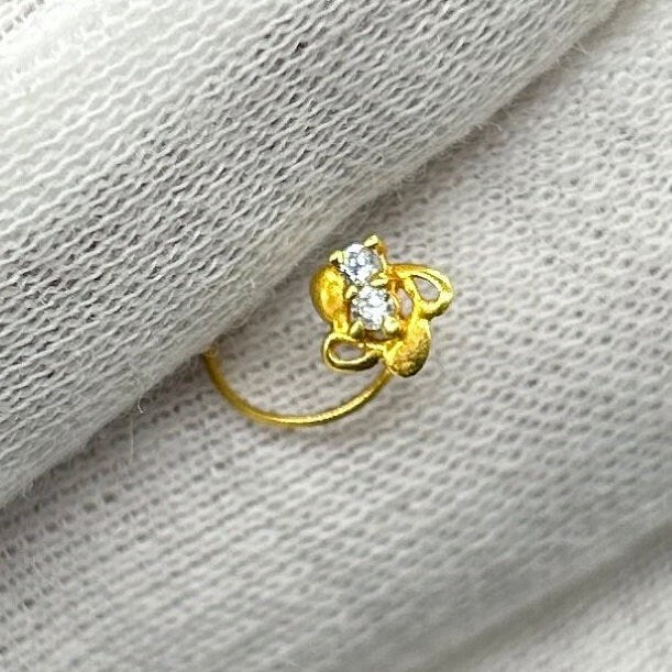 18 Carat Gold Nose Pin / Gold Nose Ring / Gold Wire Nose Ring