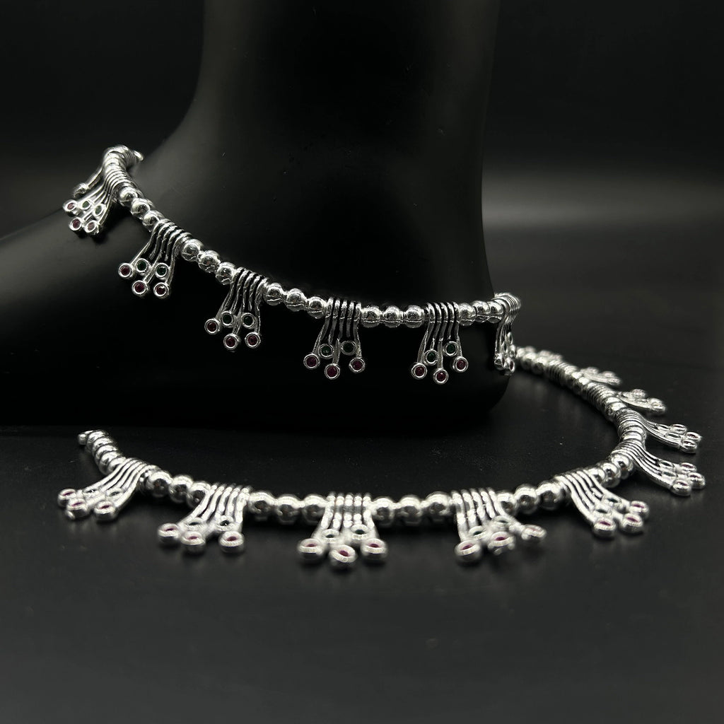 925 Sterling Silver Anklet / Silver Payal