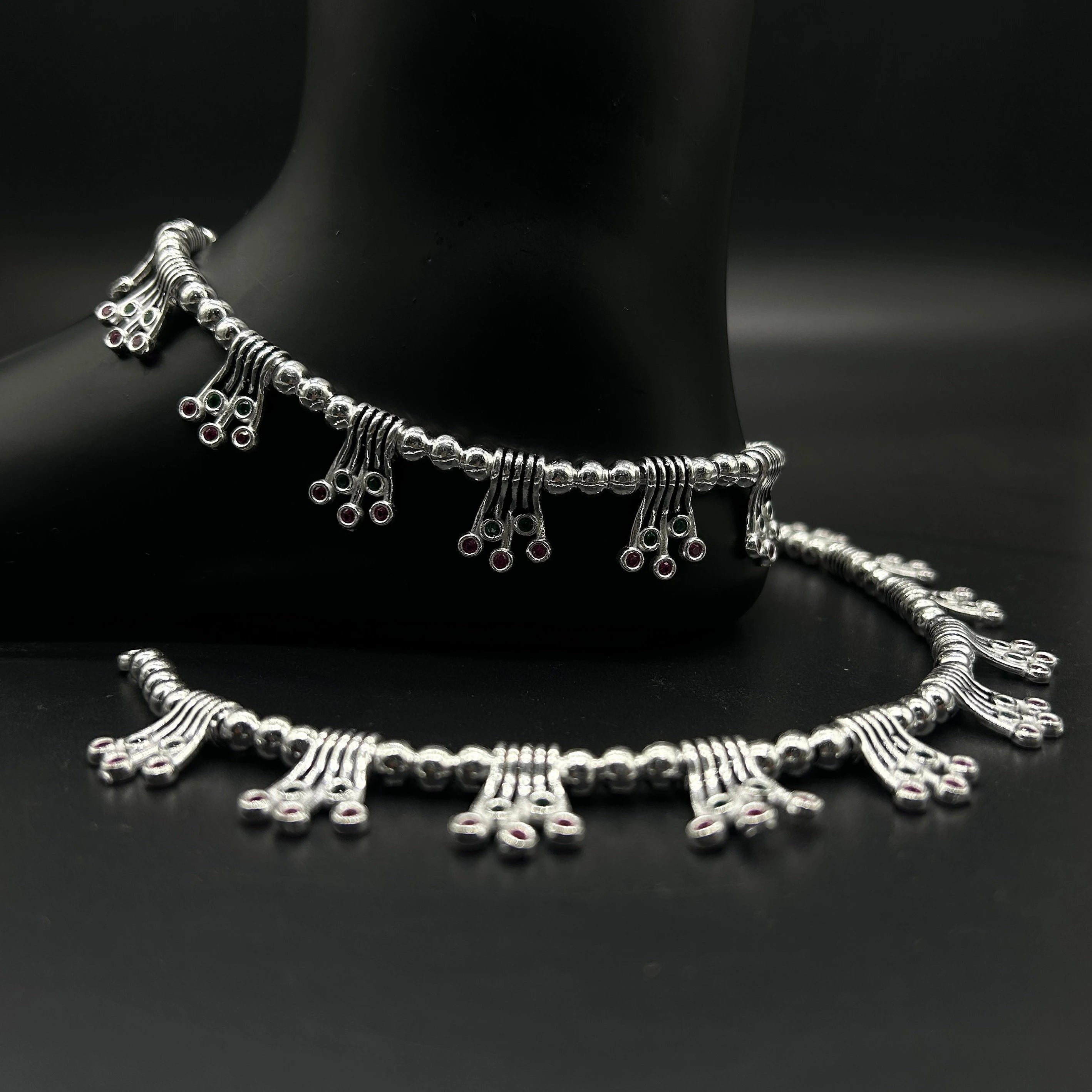 925 Sterling Silver Anklet / Silver Payal