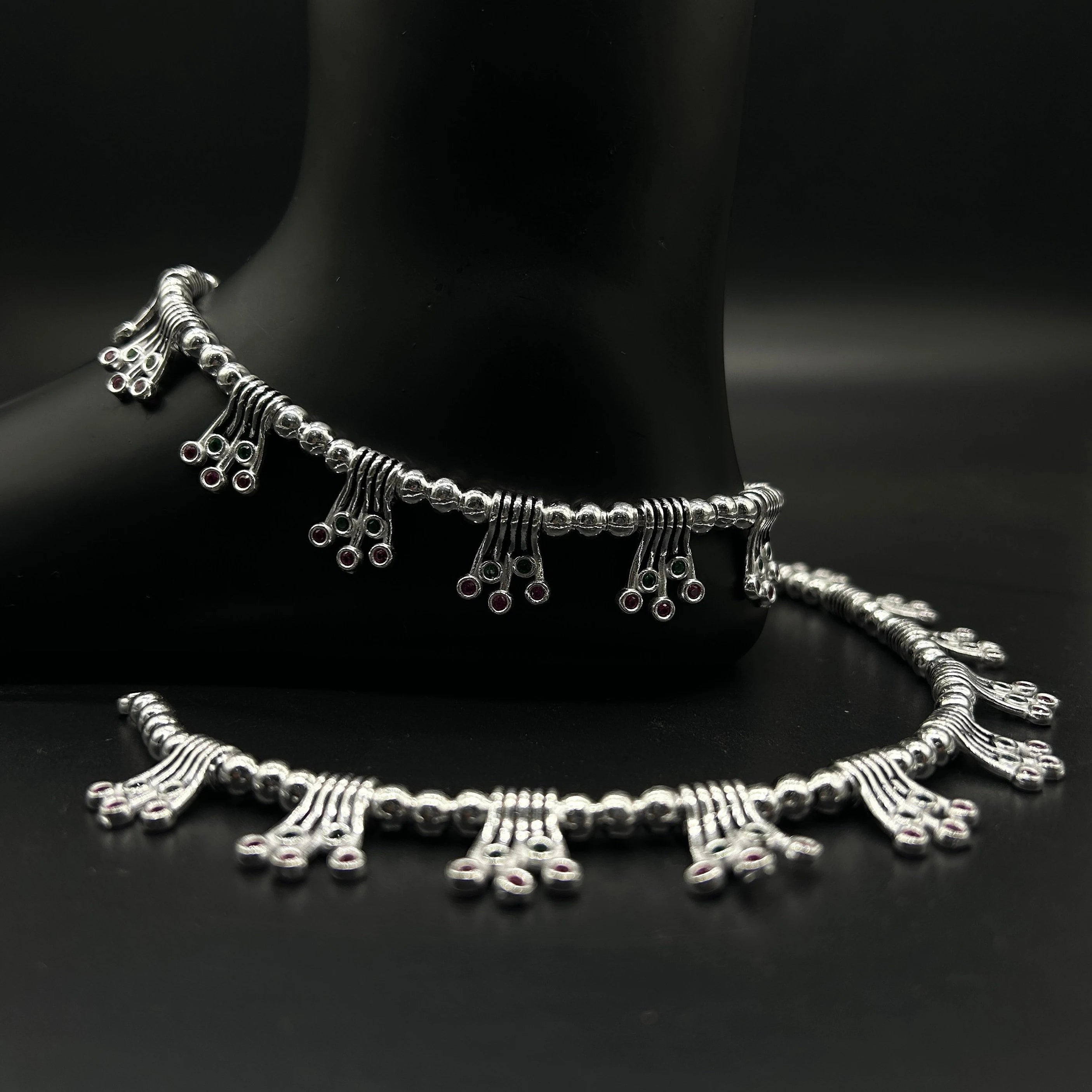 925 Sterling Silver Anklet / Silver Payal