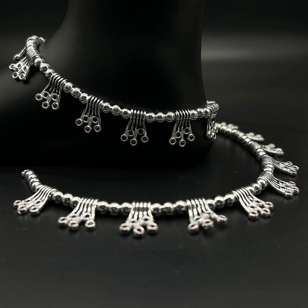 925 Sterling Silver Anklet / Silver Payal