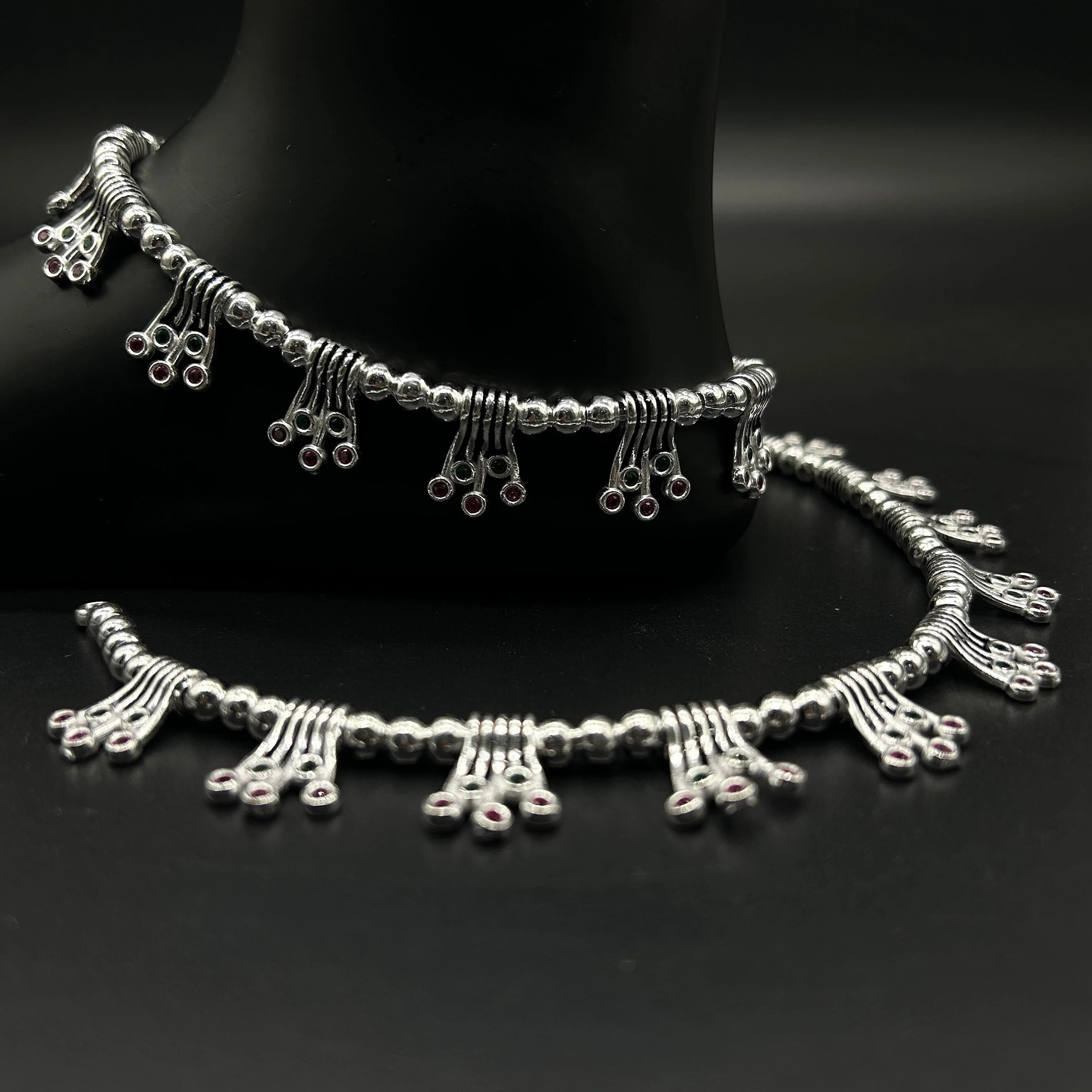 925 Sterling Silver Anklet / Silver Payal