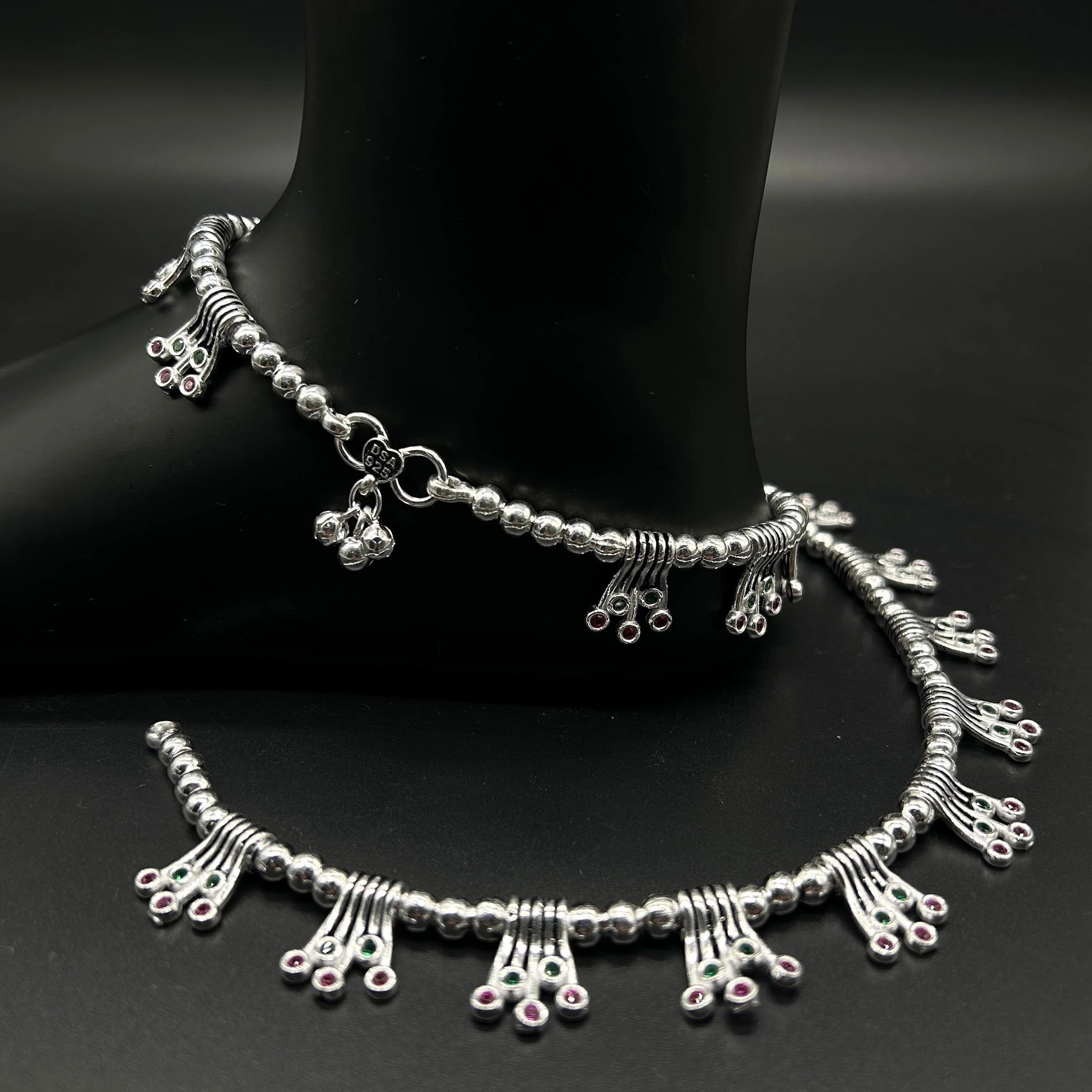 925 Sterling Silver Anklet / Silver Payal