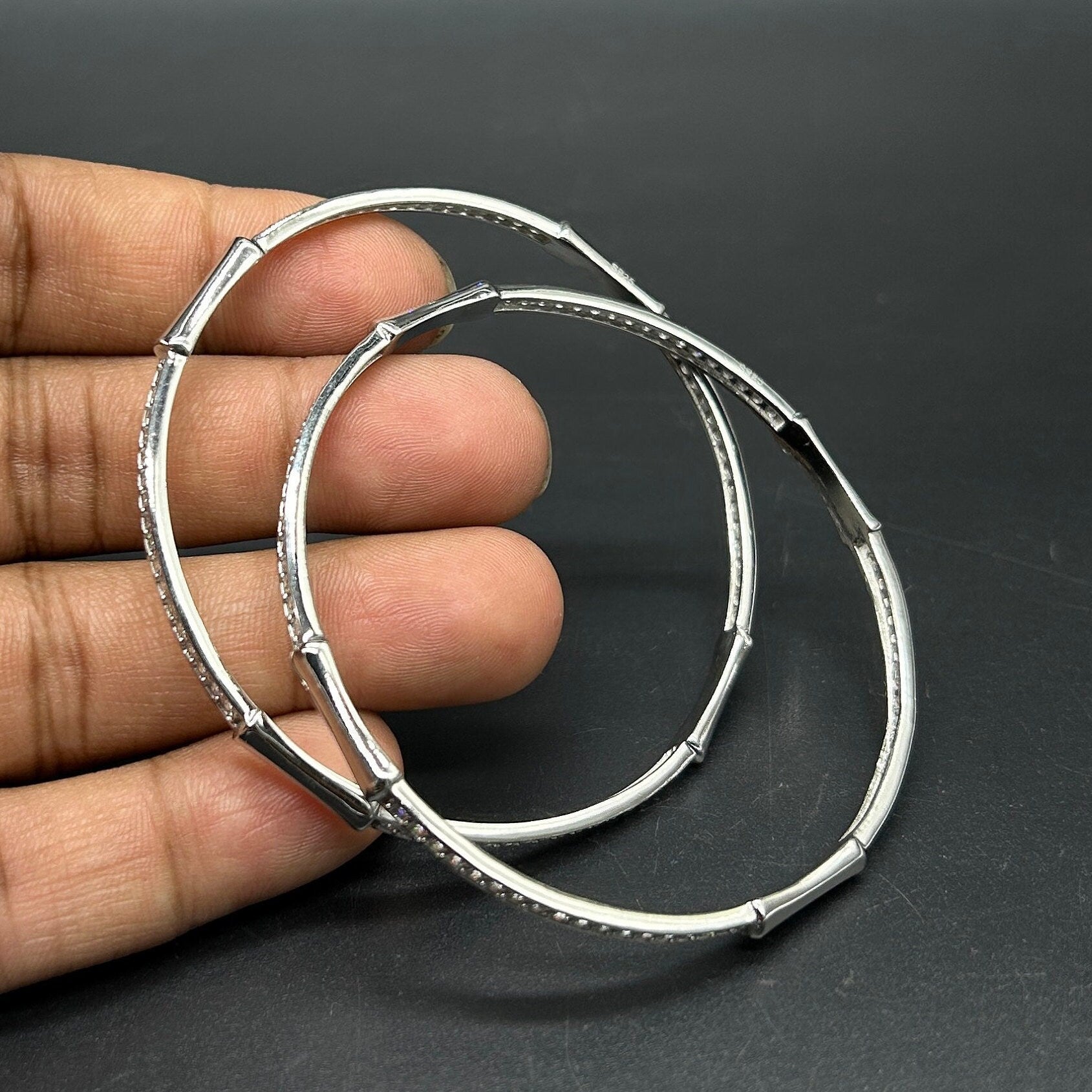 925 Sterling Silver Bangle for Girls and Women