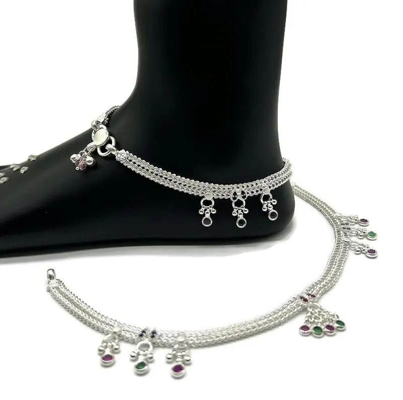 925 Sterling Silver Anklet / Silver Payal / Silver Anklet / Silver Bride Anklet / Silver Payal / Silver Designer Payal
