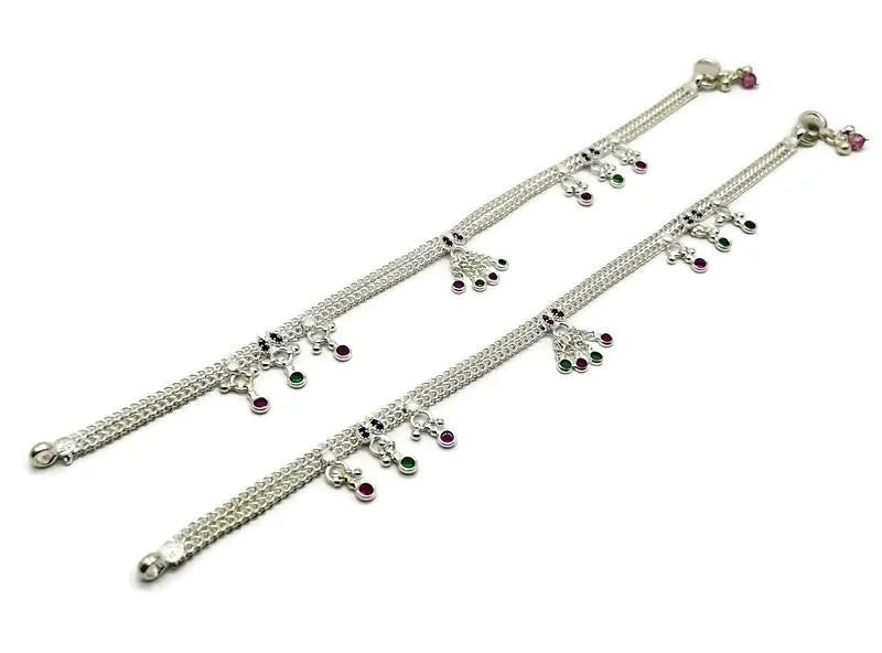 925 Sterling Silver Anklet / Silver Payal / Silver Anklet / Silver Bride Anklet / Silver Payal / Silver Designer Payal