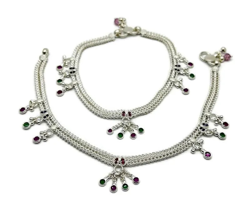 925 Sterling Silver Anklet / Silver Payal / Silver Anklet / Silver Bride Anklet / Silver Payal / Silver Designer Payal