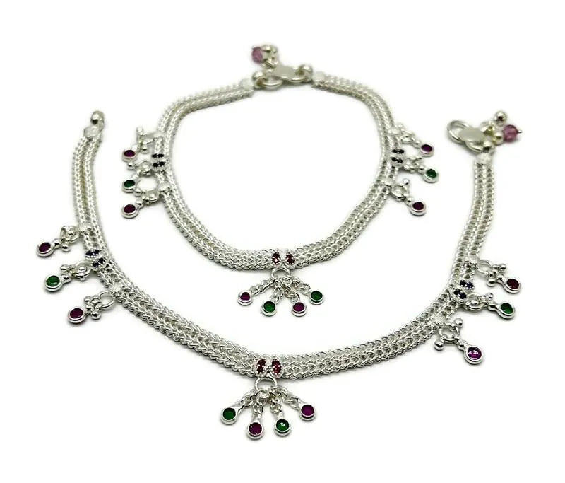 925 Sterling Silver Anklet / Silver Payal / Silver Anklet / Silver Bride Anklet / Silver Payal / Silver Designer Payal