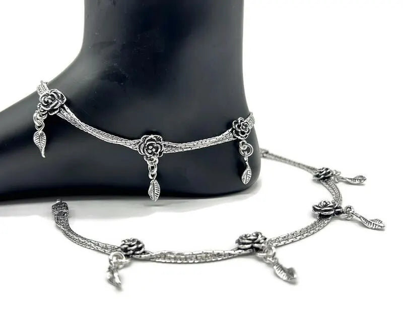 925 Sterling Silver Anklet / Silver Bride Payal