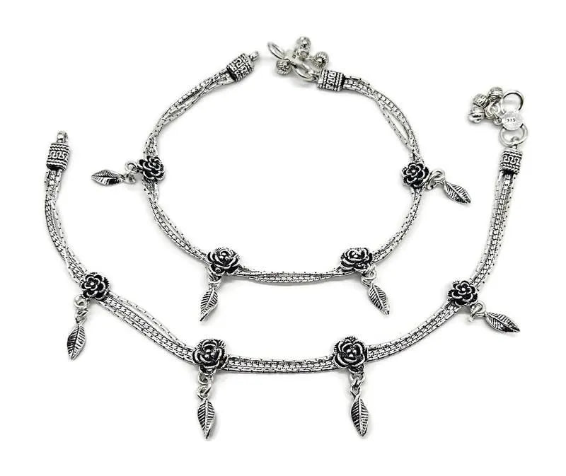 925 Sterling Silver Anklet / Silver Bride Payal