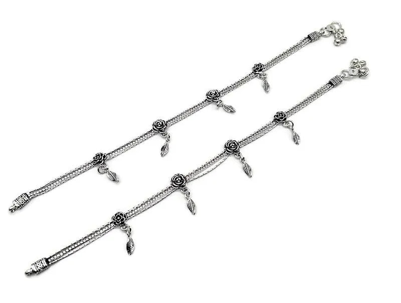 925 Sterling Silver Anklet / Silver Bride Payal
