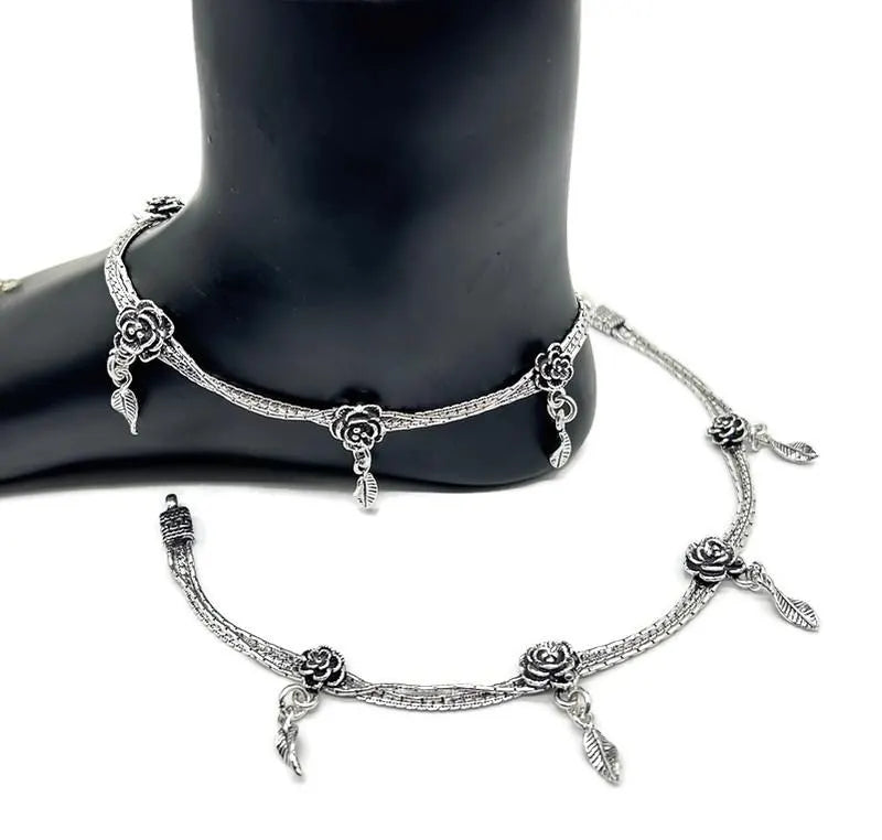 925 Sterling Silver Anklet / Silver Bride Payal