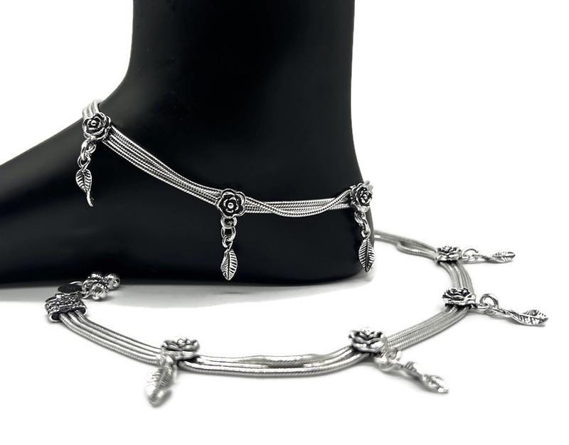 925 Sterling Silver Bride Anklet / Silver Bride Payal / Silver Anklet / Silver Payal / Silver Antique Payal / Designer Anklet
