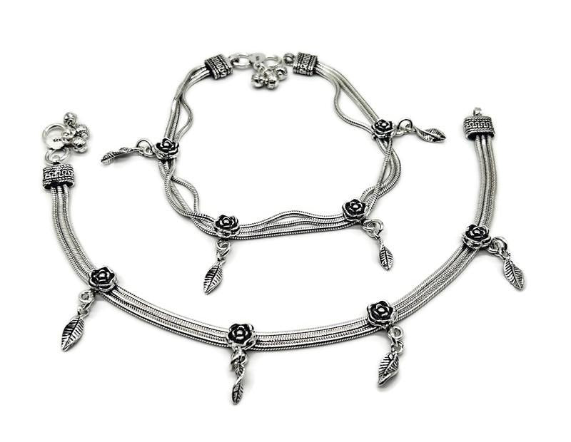 925 Sterling Silver Bride Anklet / Silver Bride Payal / Silver Anklet / Silver Payal / Silver Antique Payal / Designer Anklet