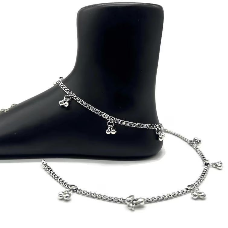 925 Sterling Silver Anklet / Silver Payal