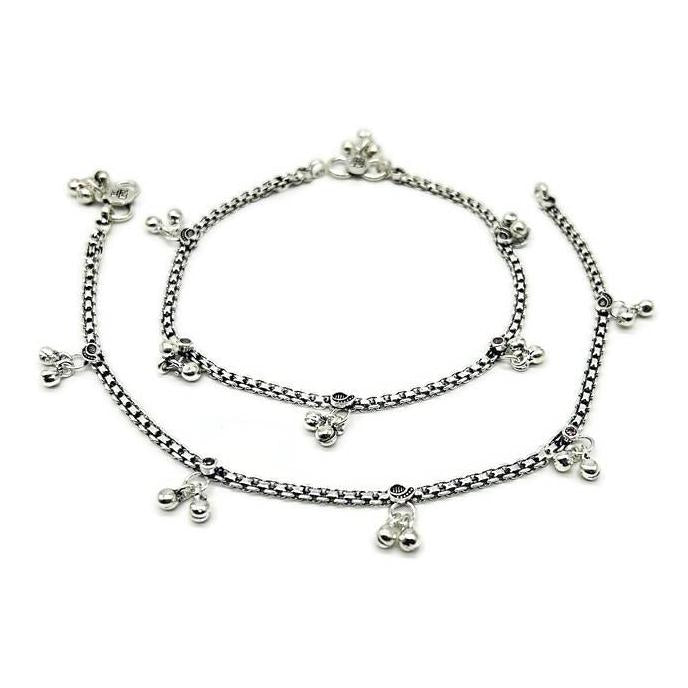 925 Sterling Silver Anklet / Silver Payal