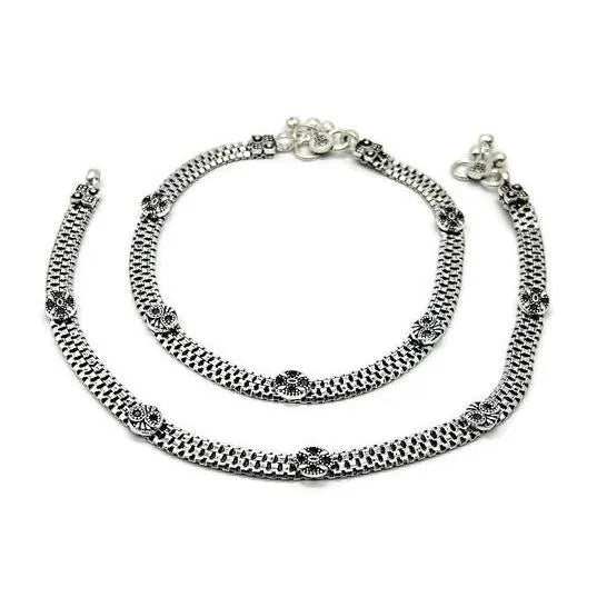 925 Sterling Silver Anklet / Silver Payal For Women