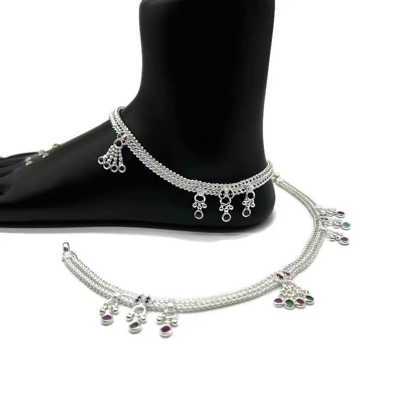 925 Sterling Silver Anklet / Silver Payal / Silver Anklet / Silver Bride Anklet / Silver Payal / Silver Designer Payal
