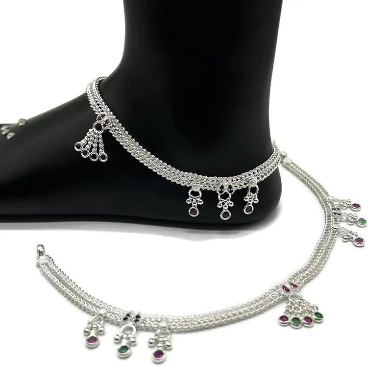 925 Sterling Silver Anklet / Silver Payal / Silver Anklet / Silver Bride Anklet / Silver Payal / Silver Designer Payal