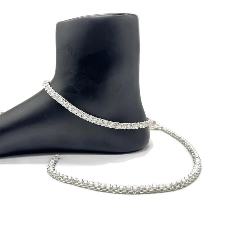 925 Sterling Silver Anklet / Silver Payal / Silver Anklet / Silver Bride Anklet / Silver Payal / Silver Designer Payal