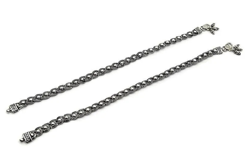 925 Sterling Silver Anklet / Silver Bride Payal