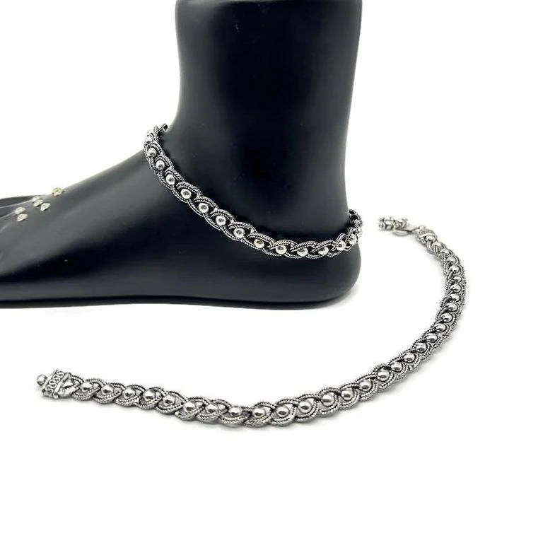 925 Sterling Silver Anklet / Silver Bride Payal