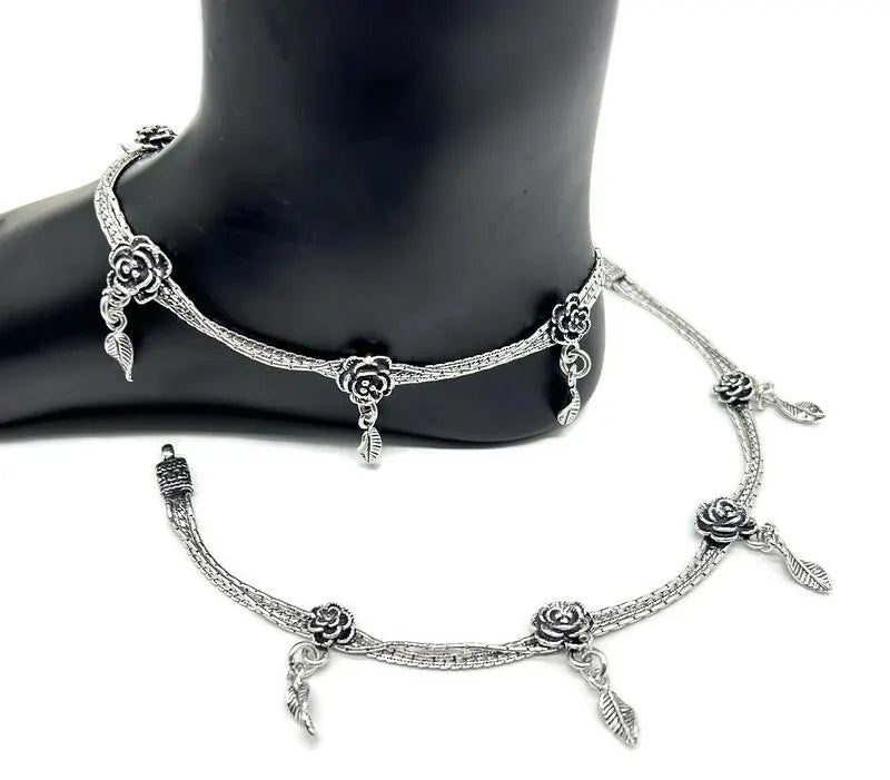 925 Sterling Silver Anklet / Silver Bride Payal