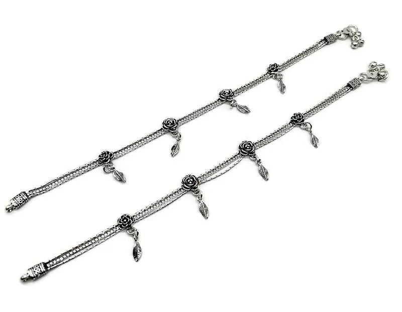 925 Sterling Silver Anklet / Silver Bride Payal