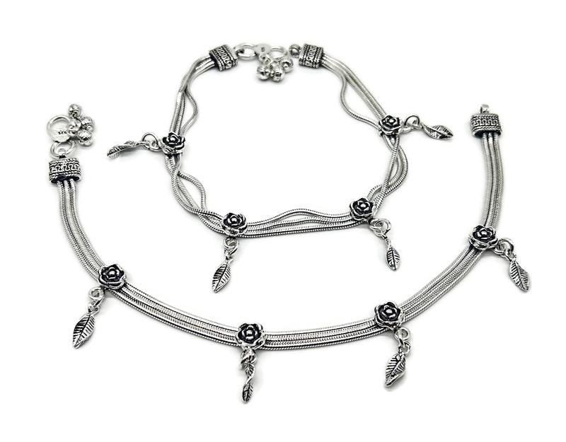 925 Sterling Silver Bride Anklet / Silver Bride Payal / Silver Anklet / Silver Payal / Silver Antique Payal / Designer Anklet