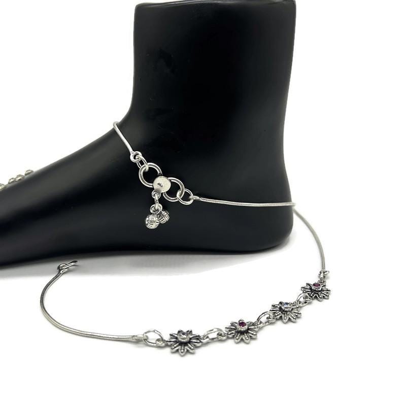 925 Sterling Silver Anklet / Silvel Payal