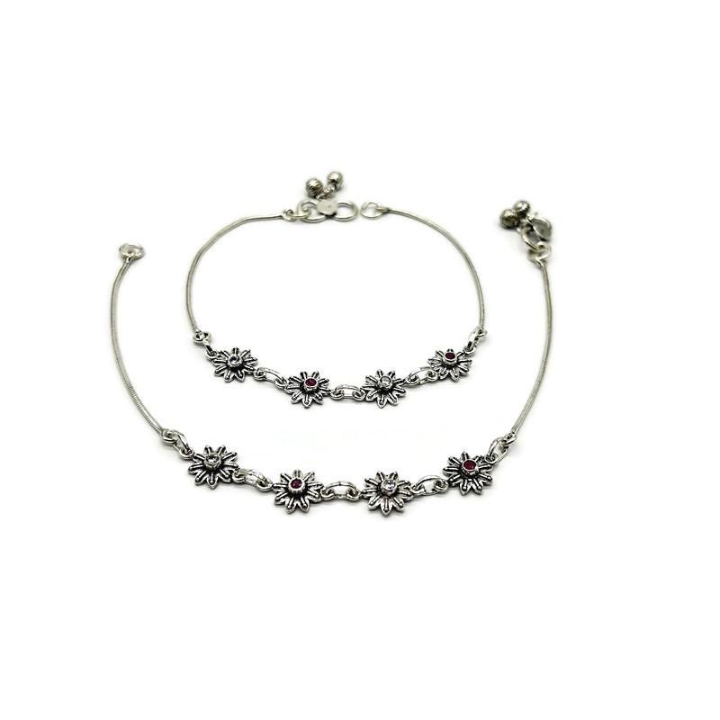 925 Sterling Silver Anklet / Silvel Payal