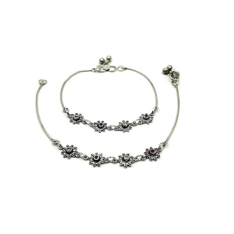 925 Sterling Silver Anklet / Silvel Payal