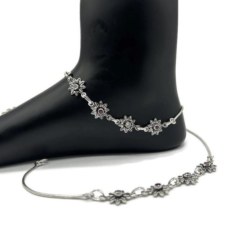925 Sterling Silver Anklet / Silvel Payal