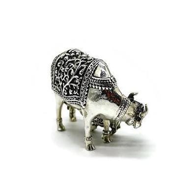 925 Sterling Silver Kamdhenu Cow and Claf Idol / Kamdhenu
