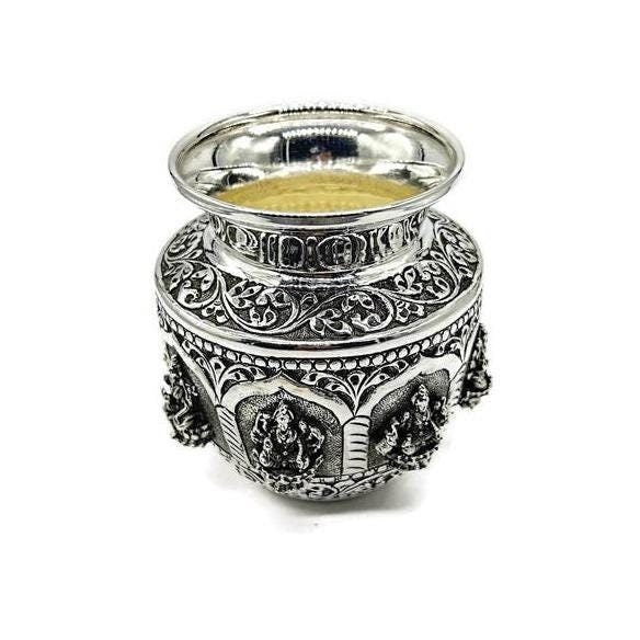 925 Sterling Silver AsthaLaxmi Kalash / Silver Lota