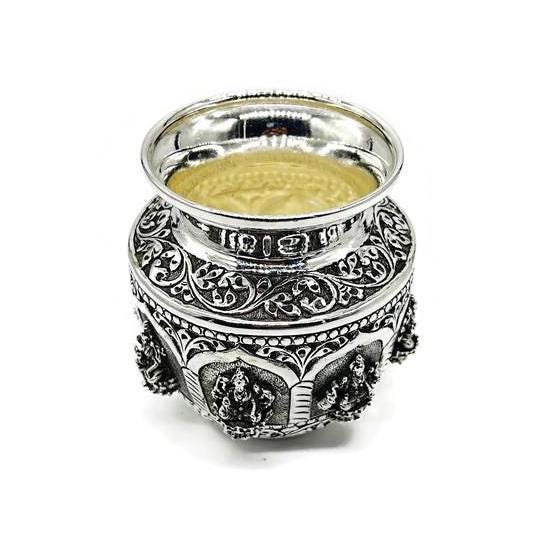 925 Sterling Silver AsthaLaxmi Kalash / Silver Lota