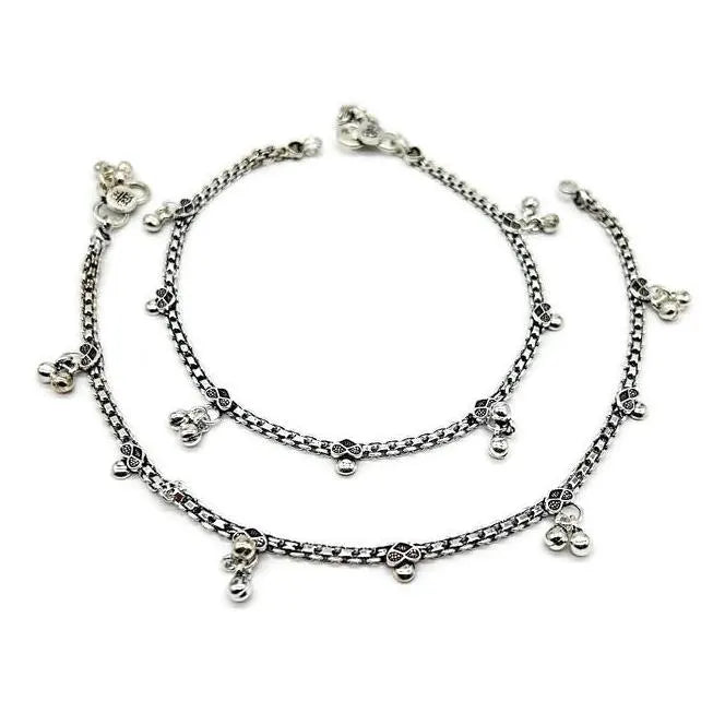 925 Sterling Silver Anklet / Silver Payal