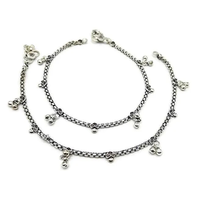 925 Sterling Silver Anklet / Silver Payal