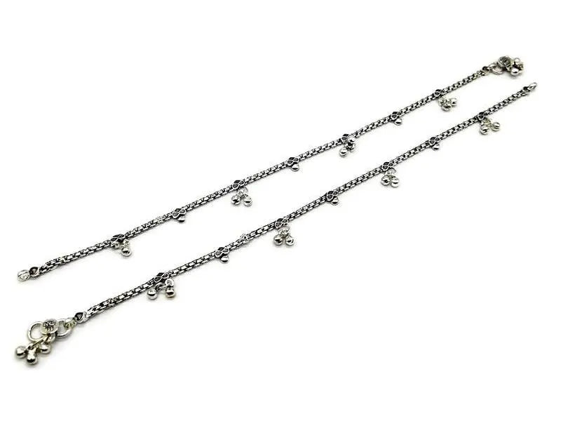 925 Sterling Silver Anklet / Silver Payal