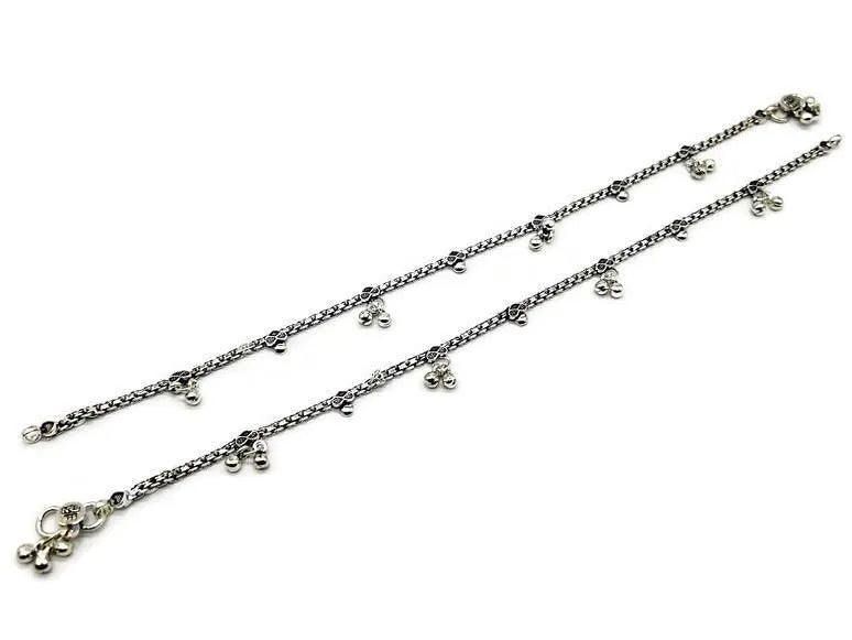 925 Sterling Silver Anklet / Silver Payal