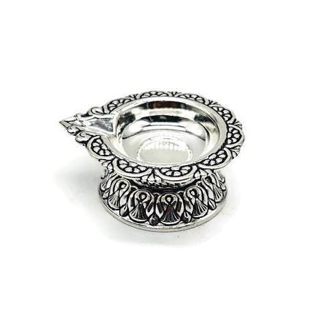 925 Sterling Silver Diya / Silver Antique Diya / Silver Deepam